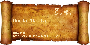 Berda Attila névjegykártya